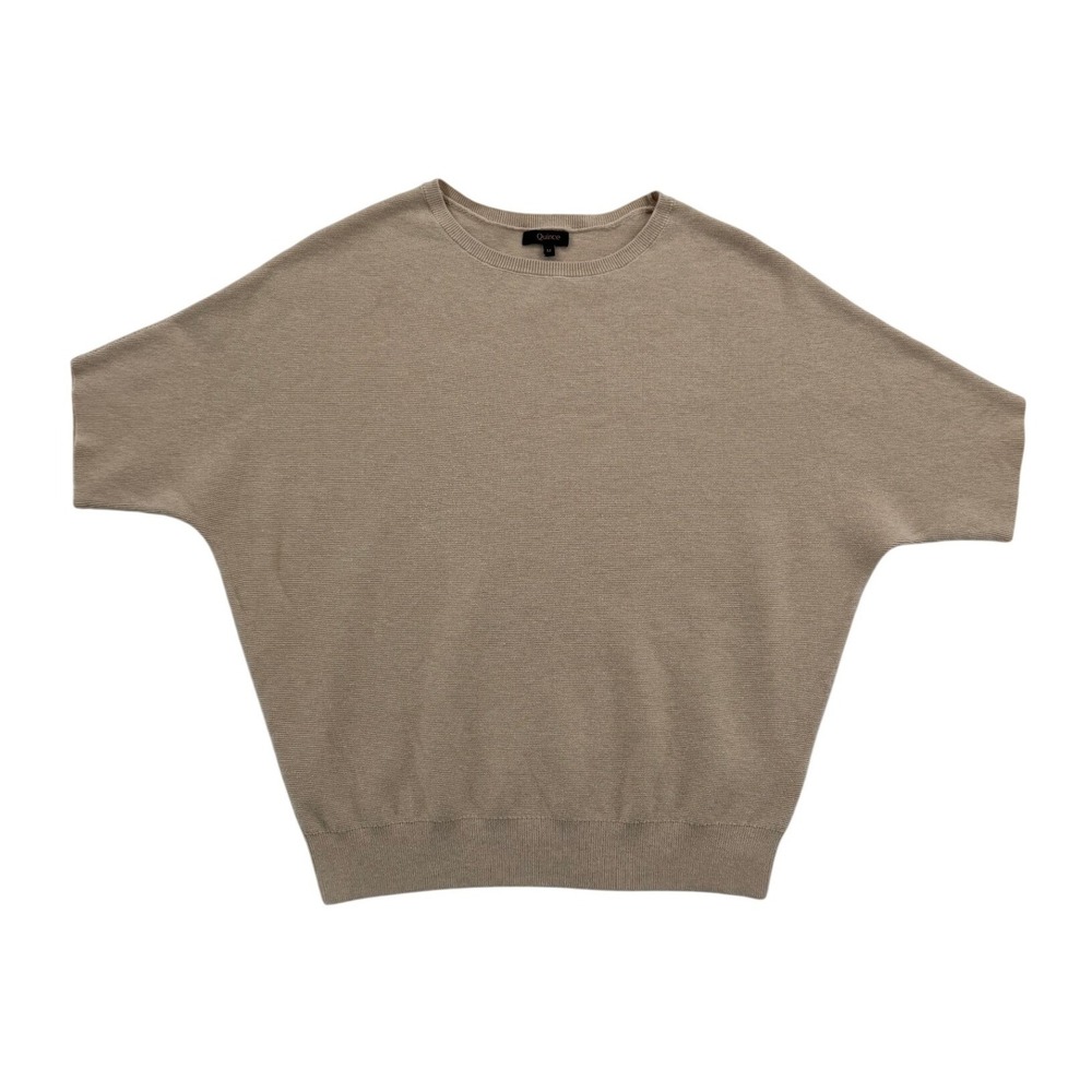 Quince Dolman Sweater Women M Heather Oatmeal Excellent Cotton Cashmere Knit